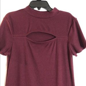 No Boundaries Ribbed Cut Out Short Sleeves Dress